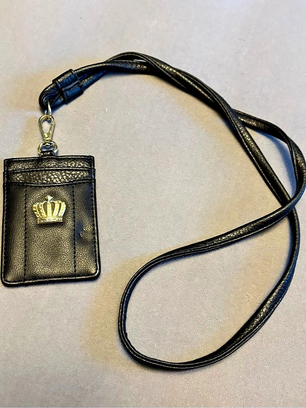 Juicy Couture Black Crown ID Card Holder Lanyard